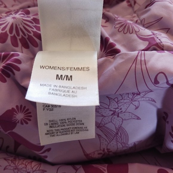 North Face Womens Medium Brown Nuptse Puffer Jacket Pink Goose Down Winter Coat - Picture 5 of 6